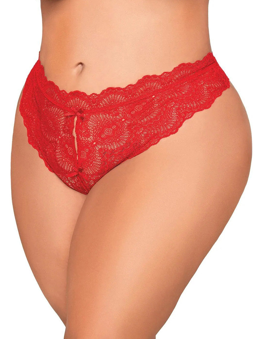 Dreamgirl Lace Open Thong