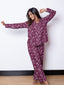 Shop in Sri Lanka for Alana - Long Sleeve Classic LPJ Set In Ditsy Maroon