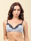 Shop in Sri Lanka for Ginger - 2 Pack - Triangle Padded Non Wired Bra In Red Plaid & Grey Marl Combo