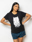 Shop in Sri Lanka for Alena - Crop Tee & Short Graphic In Teal Leopard & Black Top