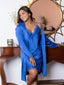 Shop in Sri Lanka for Sadia - Chemise & Robe With Eye Mask & Scrunchie Pouch - Gift Pack - Blue