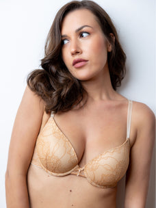 Kathy - T Shirt Plunge Bra in All Lace - Single - Fenugreek Buy Clothing and Fashion Online for specialGifts