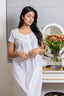 Shop in Sri Lanka for Dahlia - Short Sleeve Night Gown In Pure White