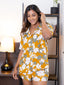 Shop in Sri Lanka for Valarie - Short Sleeve Classic SPJ Set In Mustard Floral