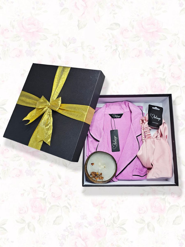 Serene Slumber - Gift Box With Classic Pajama, Accessories Set & Candle In Pink Online at Kapruka | Product# ef_AC_8021057798297