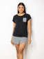 Shop in Sri Lanka for Jade - Short Sleeve Crop Tee & SPJ Set In Black & White Stripe