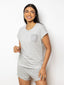 Shop in Sri Lanka for Jade - Short Sleeve Crop Tee & SPJ Set In Gray & White Stripe