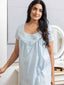 Shop in Sri Lanka for Dahlia - Short Sleeve Night Gown In Soft Blue