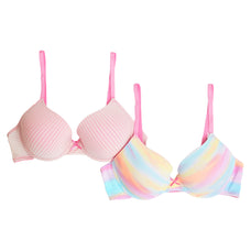 Luna | 2 Pack - Plunge Bra Padded Wired in Tye Die & Blush Combo Buy Clothing and Fashion Online for specialGifts