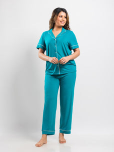 Adalyn - Short Sleeve Classic LPJ Set in Harbor Blue Buy Clothing and Fashion Online for specialGifts