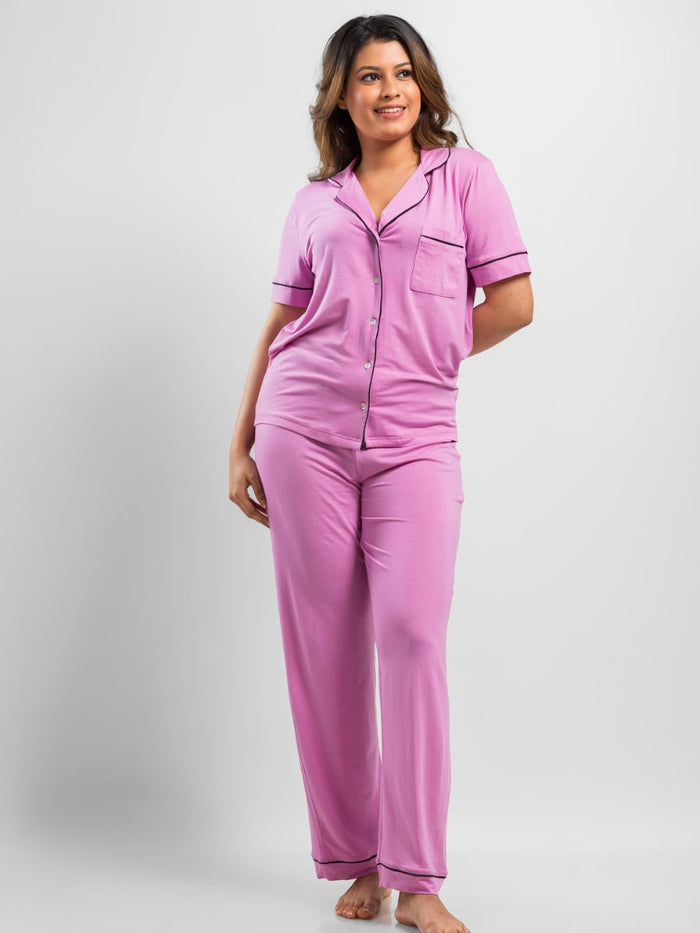 Adalyn - Short Sleeve Classic LPJ Set In Opera Mauve Online at Kapruka | Product# ef_AC_7839348228249