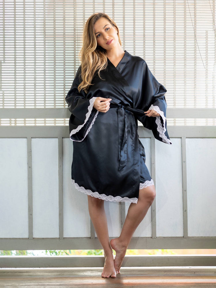 Elie - Short Robe In Black Solid Online at Kapruka | Product# ef_AC_7621783322777