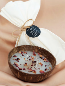 Serene - Coconut Shell Candle in Cinnamon, Rose or Fresh Berry  Online for externalFeedProduct