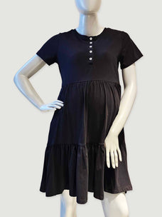 Susanna - Tiered Nursing sleep. Shirt in Black  Online for externalFeedProduct