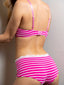 Shop in Sri Lanka for Jenna - T- Shirt Plunge Bra - Cotton & Lace Single In Fuchsia & White Stripe