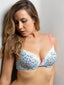 Shop in Sri Lanka for Jenna - T- Shirt Plunge Bra - Cotton & Lace Single In Turq Floral