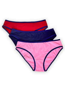 Arya - Bikini Cotton - 3 Pack in Pink, Navy & Wine Buy Clothing and Fashion Online for specialGifts