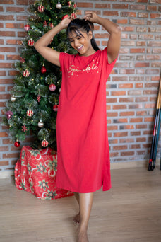 Zoe - Long sleep. Shirt in Candy Cane Red  Online for externalFeedProduct