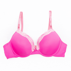 Bella - Nylon Spandex T Shirt Plunge Bra in Neon Pink Solid  Online for externalFeedProduct