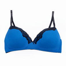Brielle - Triangle Bra in Blue Lolite W/ Black Lace Buy Clothing and Fashion Online for specialGifts