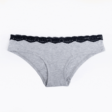 Jenna - Hipster Brief in Grey Marl W/ Black Lace  Online for externalFeedProduct