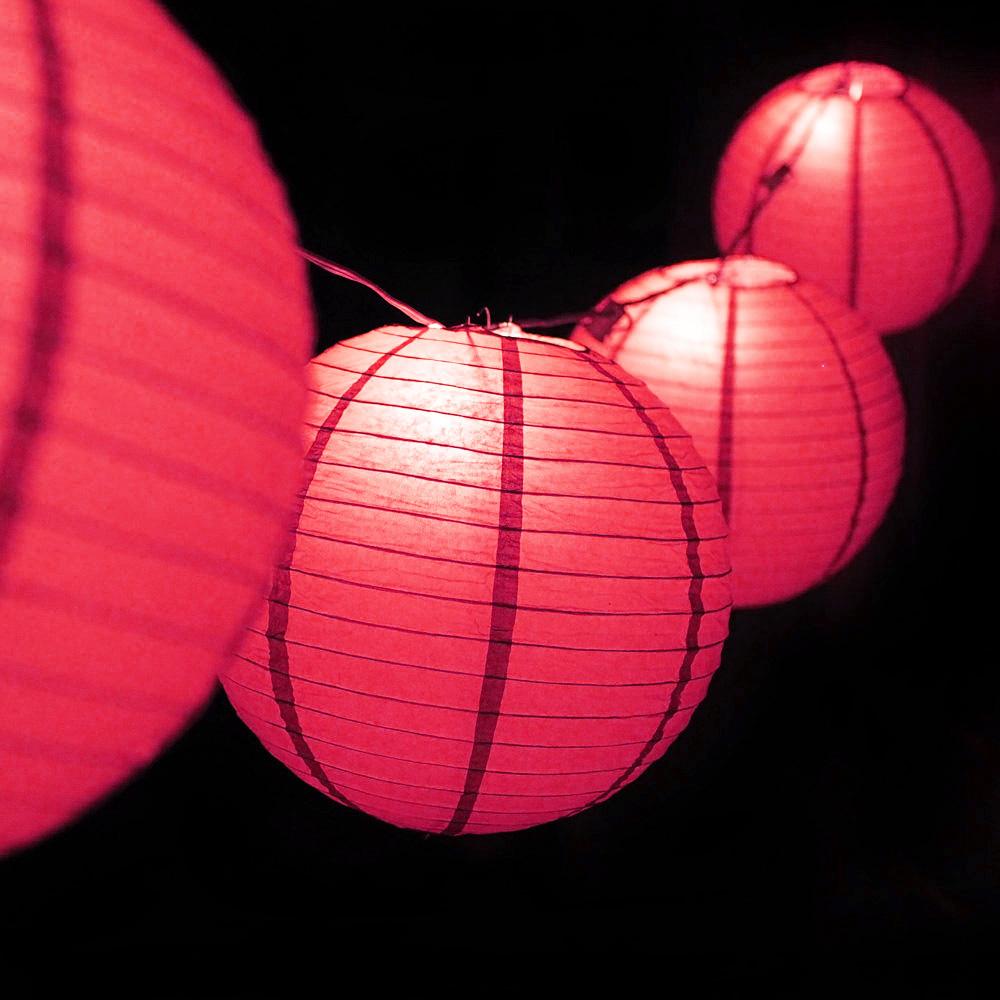 MoonBright 12 inch Warm White Paper Lantern Remote Controlled LED Lights (10-Pack Combo Kit)