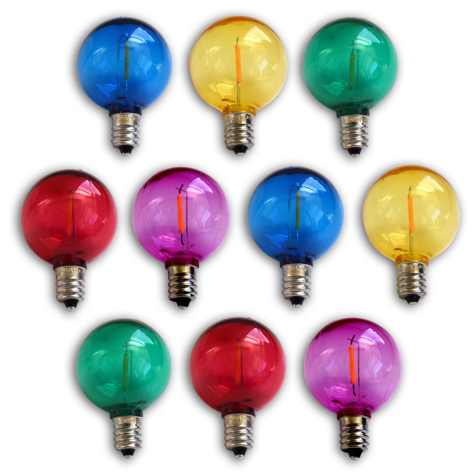 Luna Vintage LED Boho Globe Bazaar Decor 10-PACK Red Saving Energy G40 Style Shatterproof Filament Color | & - Li