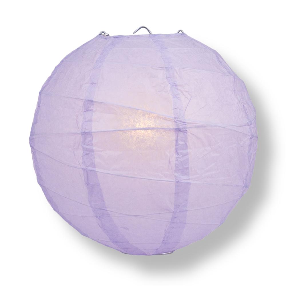 12 Inch Lavender Free-Style Ribbing Round Paper Lantern - Luna Bazaar | Boho &amp; Vintage Style Decor