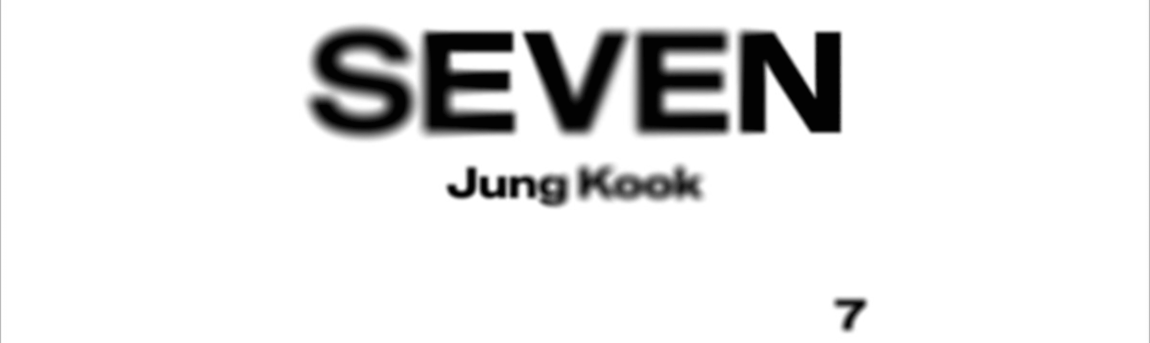 Seven - Jungkook digital solo single poster