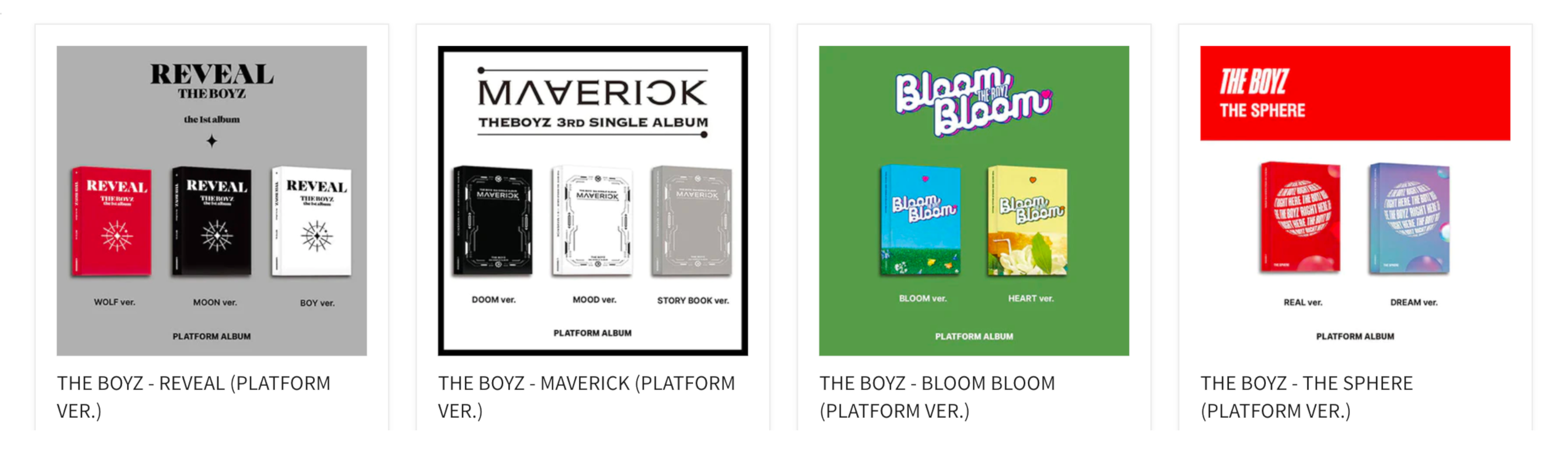 Nolae K-Pop Online Shop Pre-Order: The Boyz Platform Versions