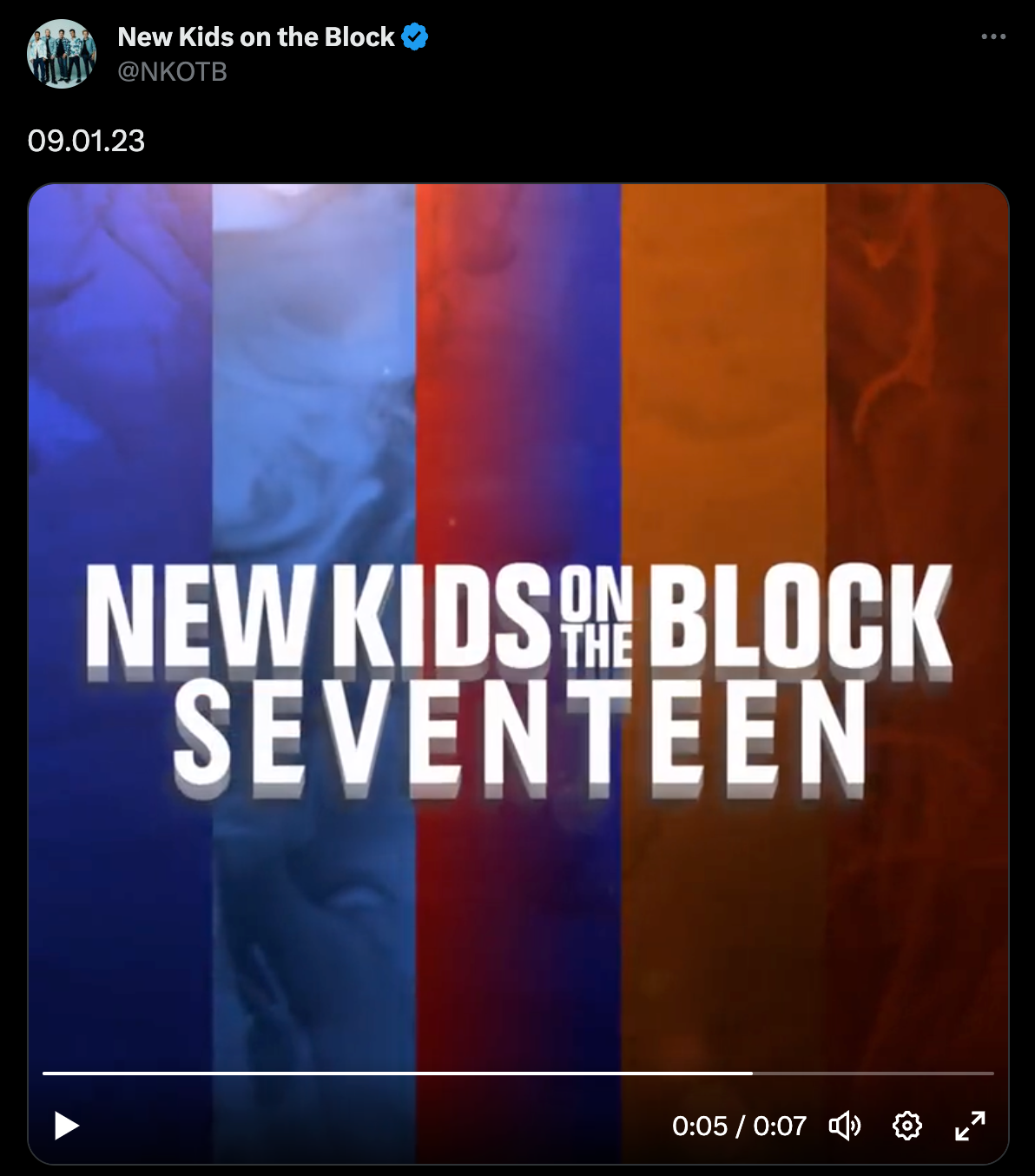 New Kids on the Block Tweet: Collab with Seventeen