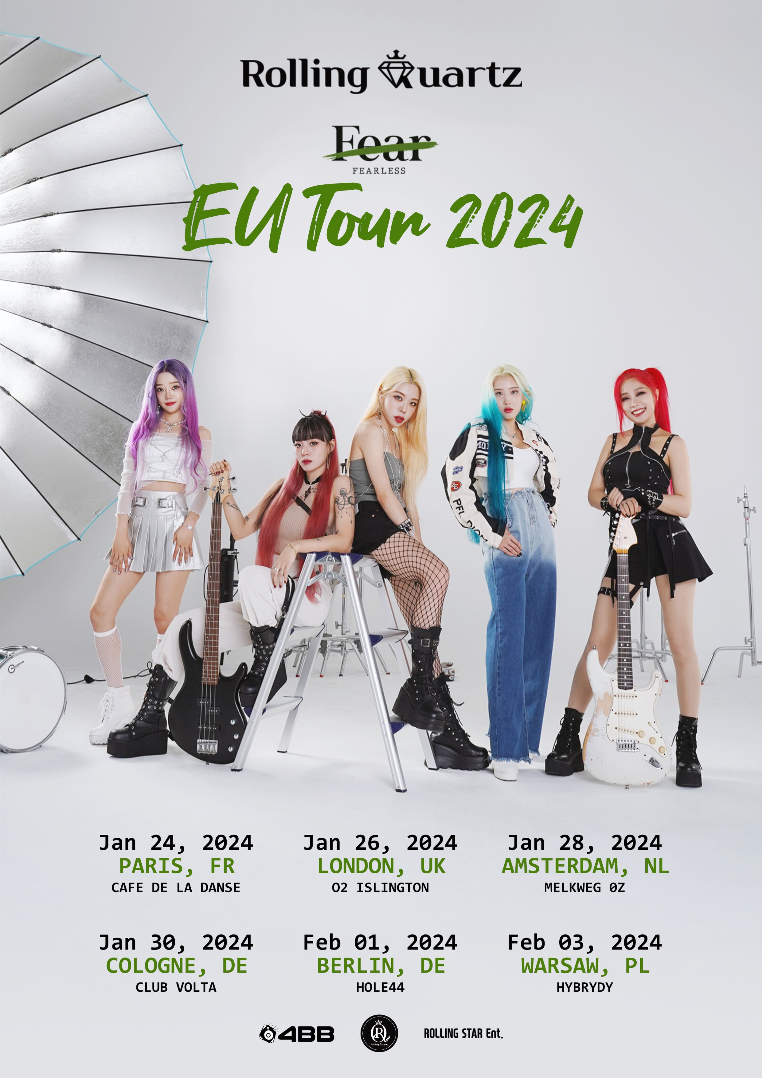 ROLLING QUARTZ - ‘FEARLESS’ EU TOUR 2024 Poster
