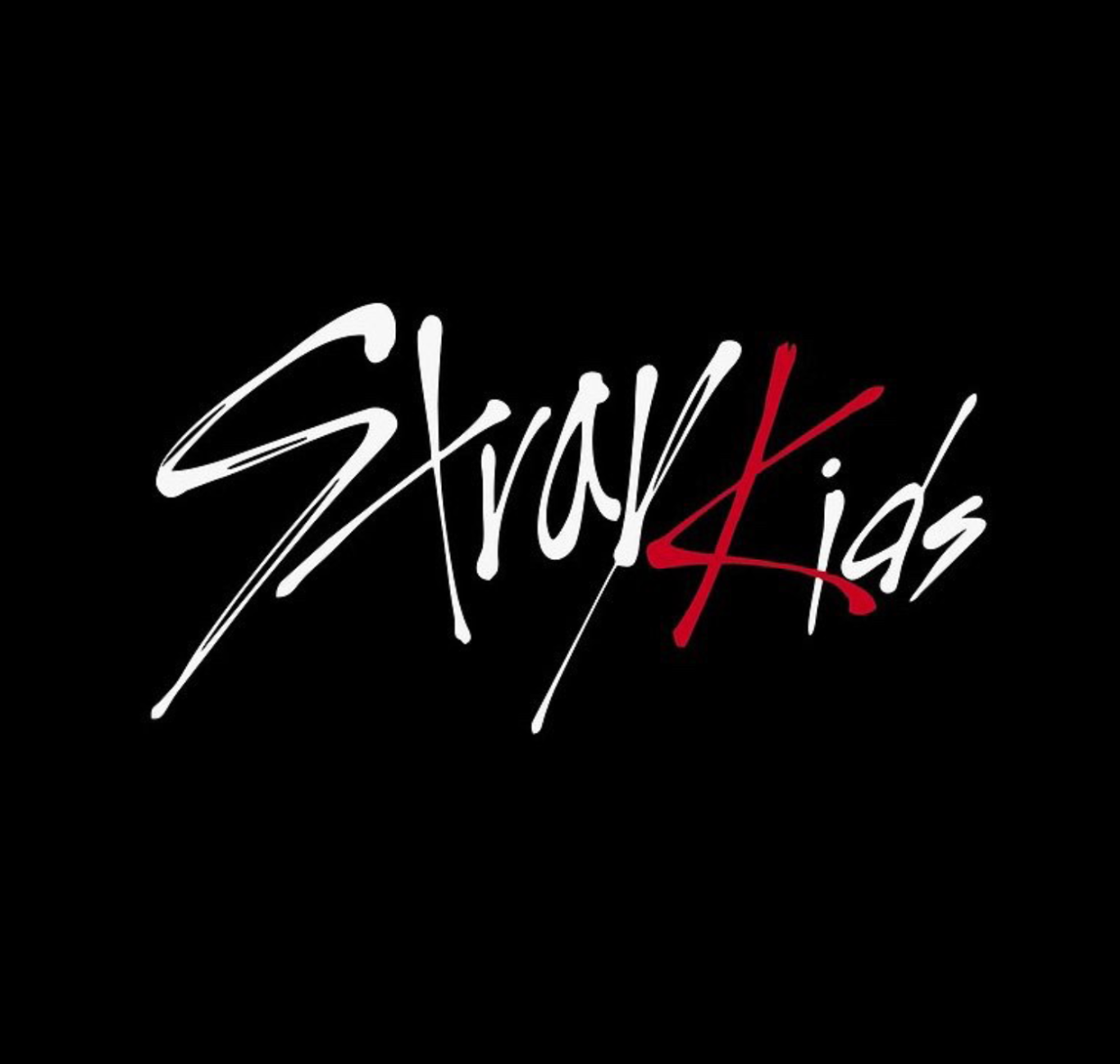 stray kids logo on black background