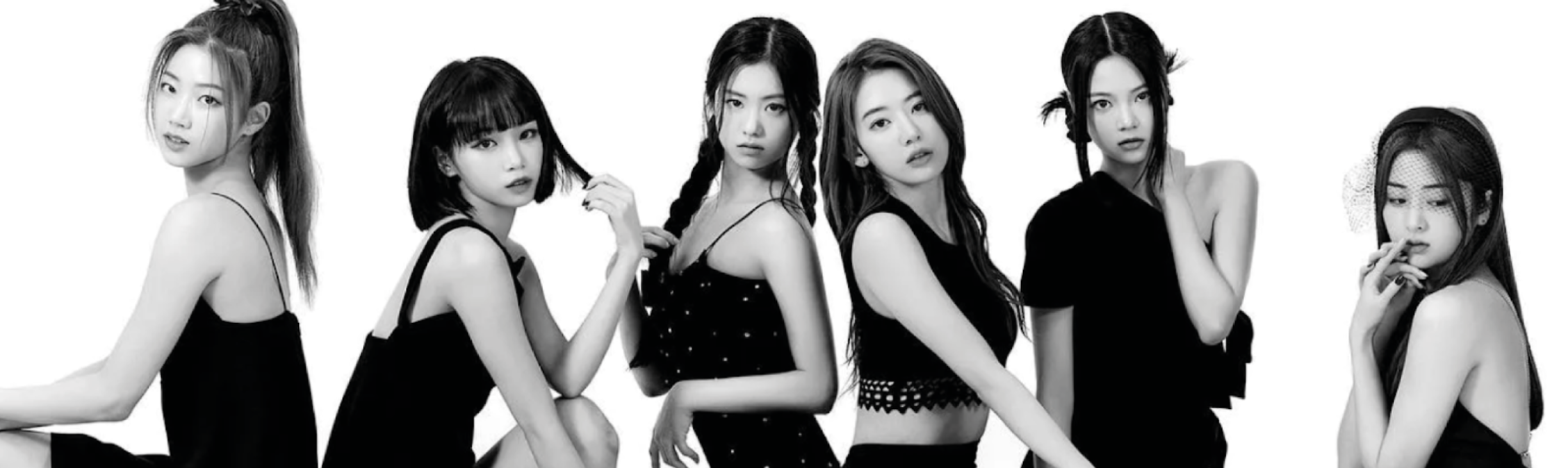 hybe new girlgroup le sserafim group image: Sakura, chaewon, yunjin, eunchae, garam & kazuha