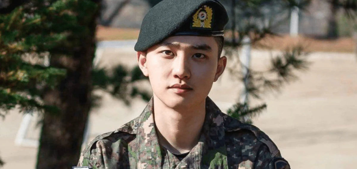 exo d.o. do kyungsoo wearing a military uniform