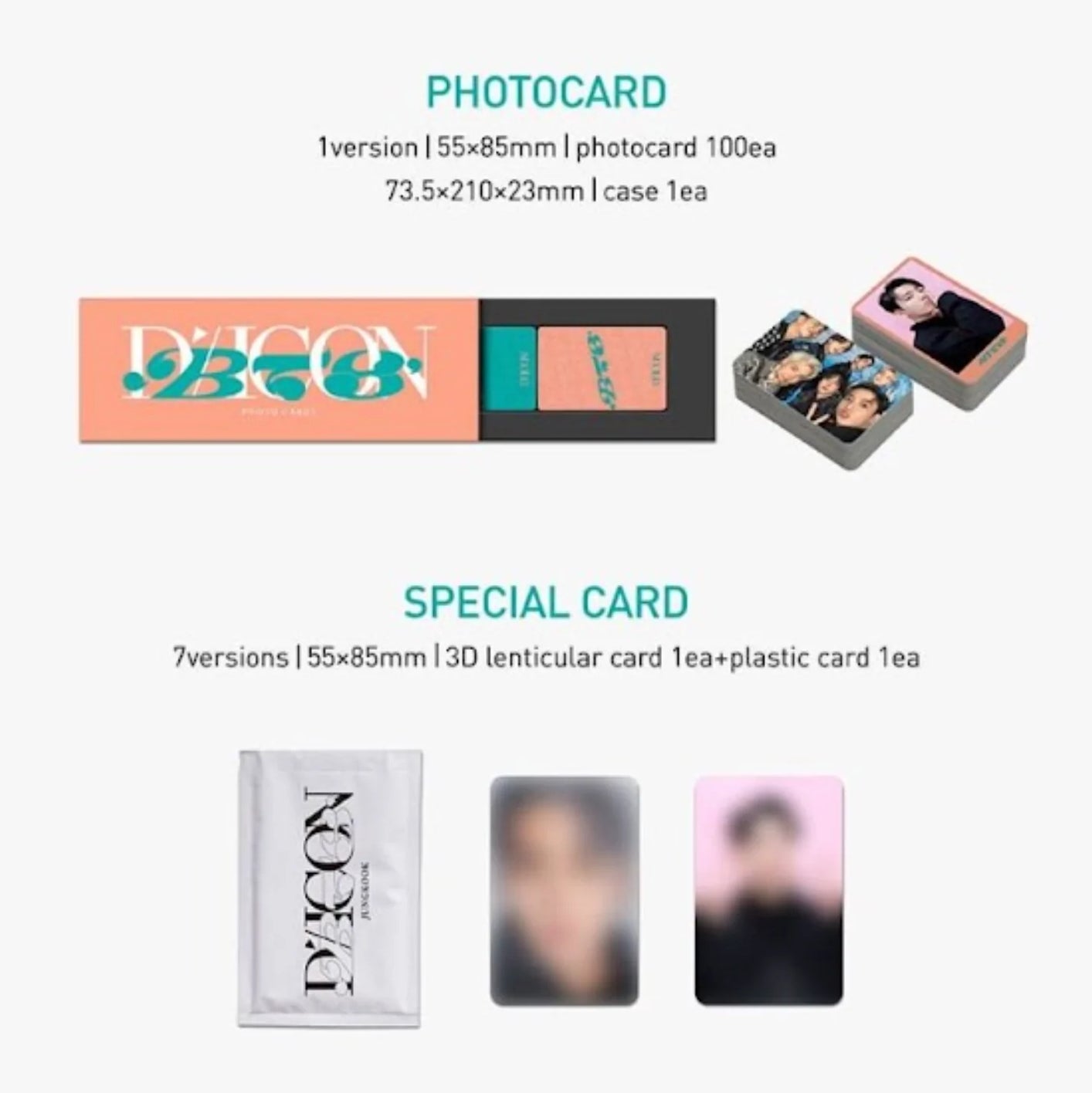 DICON DFESTA 10th anniversary photobooks: bts mini edition preview - photocard & special card