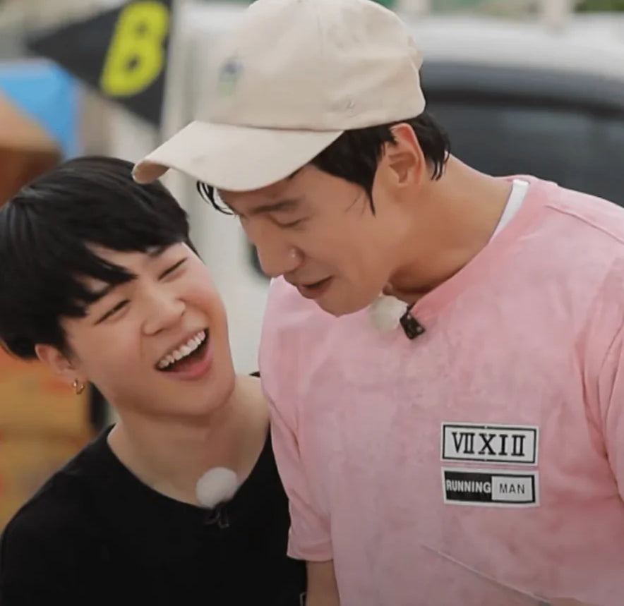 running man episode 300 still cut: Lee Kwang So and BTS Jimin