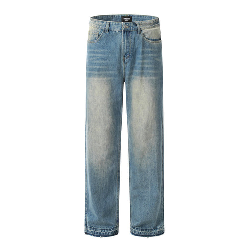 Loose Washed-out Straight-leg Pants Male