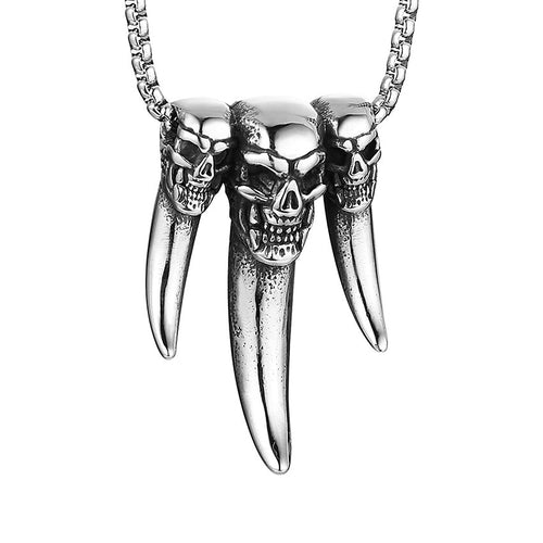 Men's Fashion Skull Indian Wolf Tooth Necklace