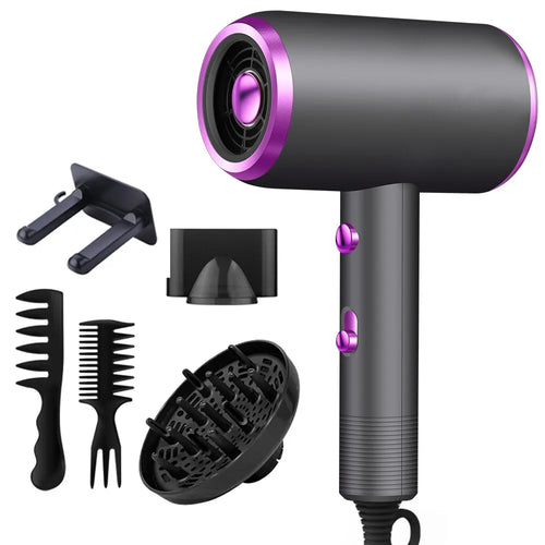 Hair Dryer with Diffuser Blow Dryer Comb Brush 1800W Ionic Hair Dryers with DiffuserConstant Temperature Hair Care Without Dama