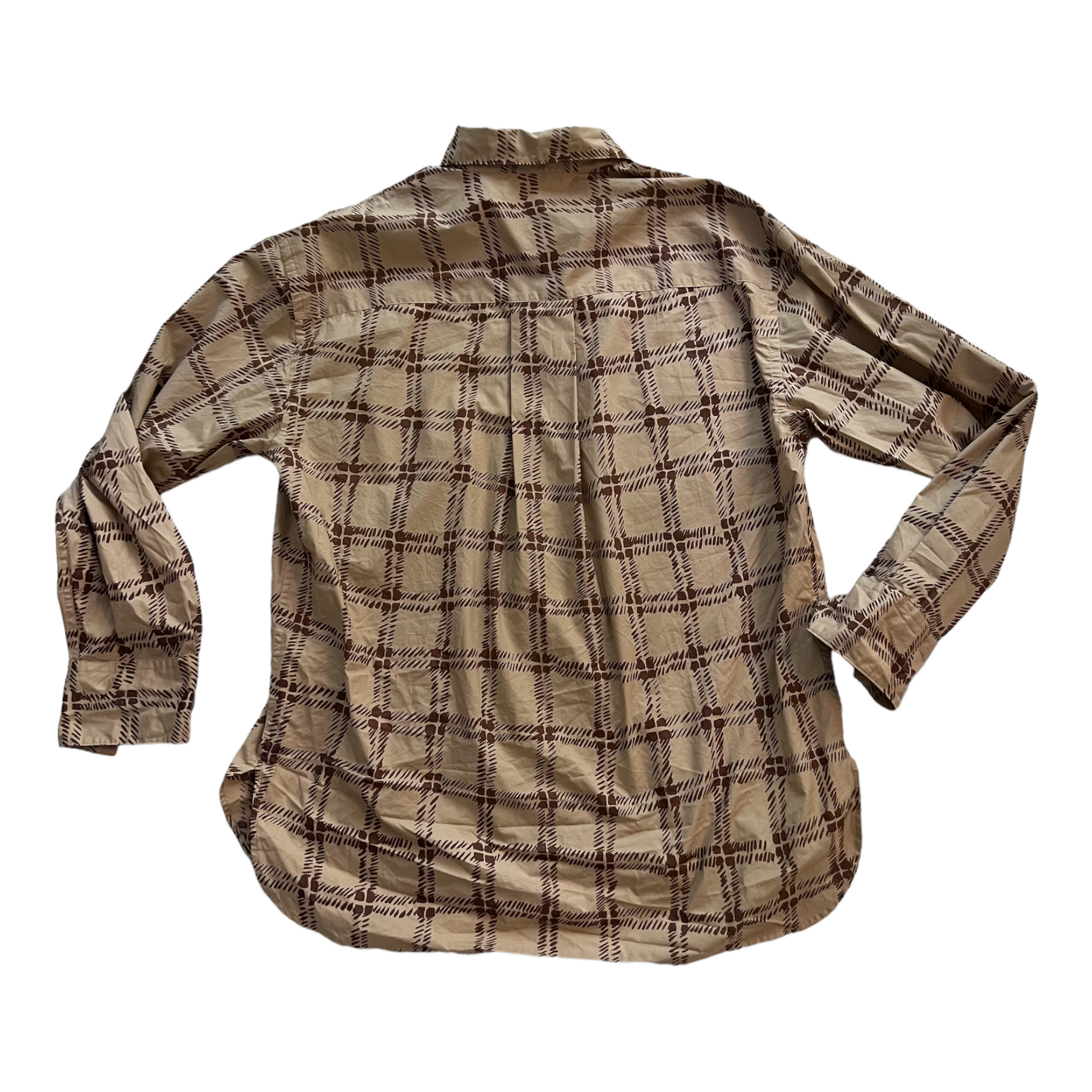 @simon__gold / Uniqlo x Marni Tan-Brown Oversized Print 
Shirt - Selleb