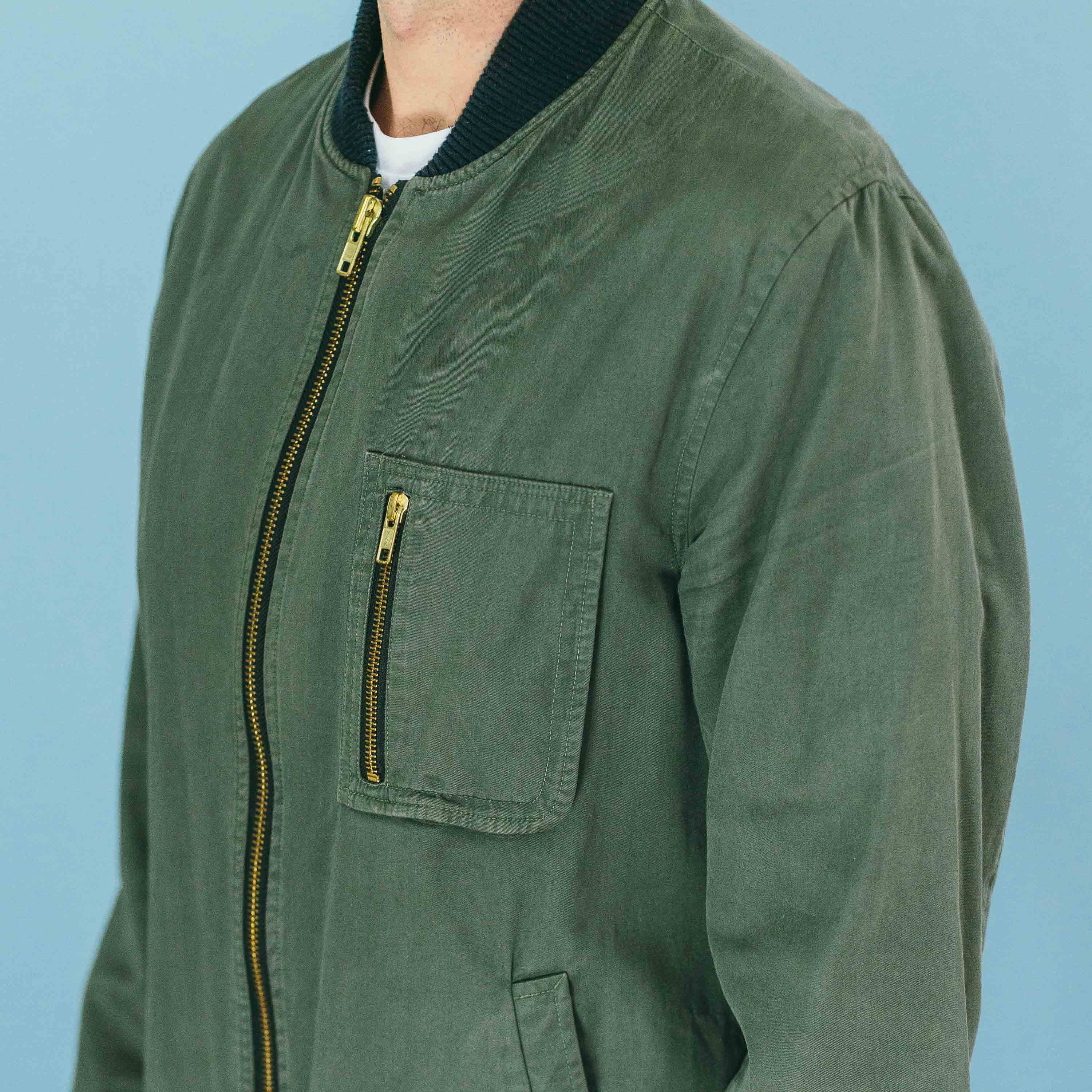 Oliver Spencer Olive Cotton Bomber Jacket – Recollection