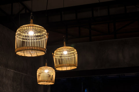 what is rattan light, wood basket light