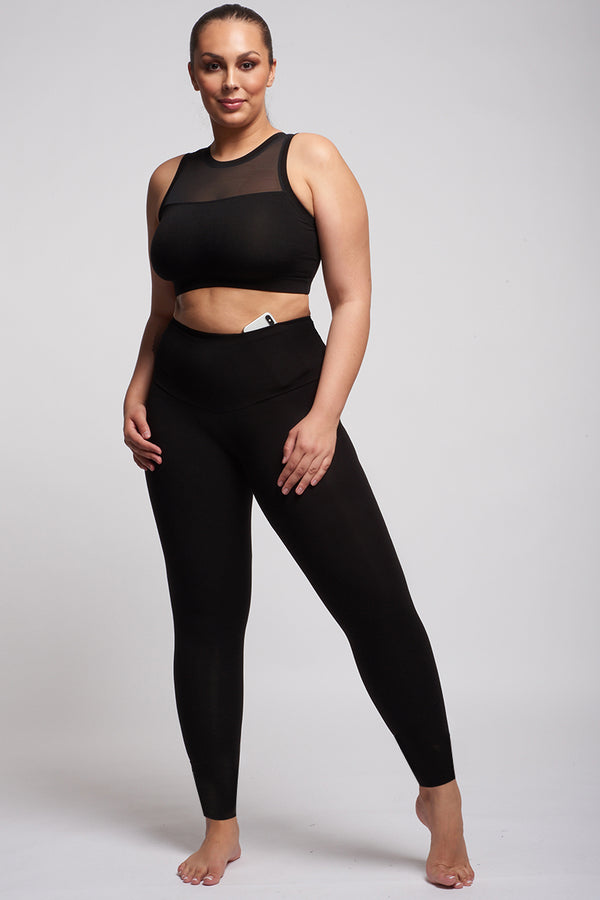 Extra Strong Compression Curve Cropped Leggings with Waisted Tummy Con– TLC  Sport