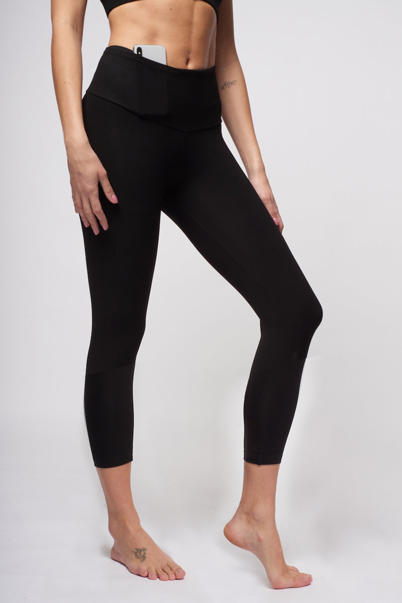 Extra Strong Compression Waisted Cropped Leggings with Figure Firming ...