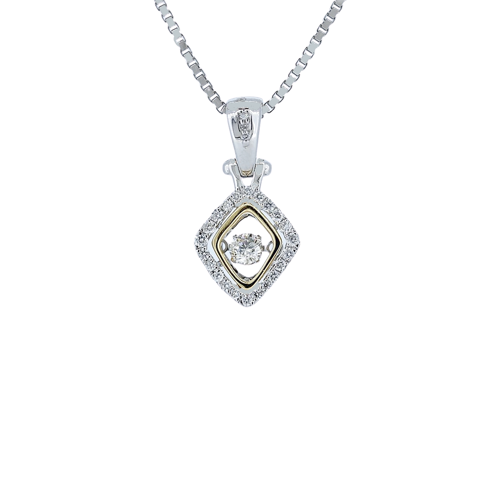 Large Raised Gold PB Diamond Cord Necklace White Gold