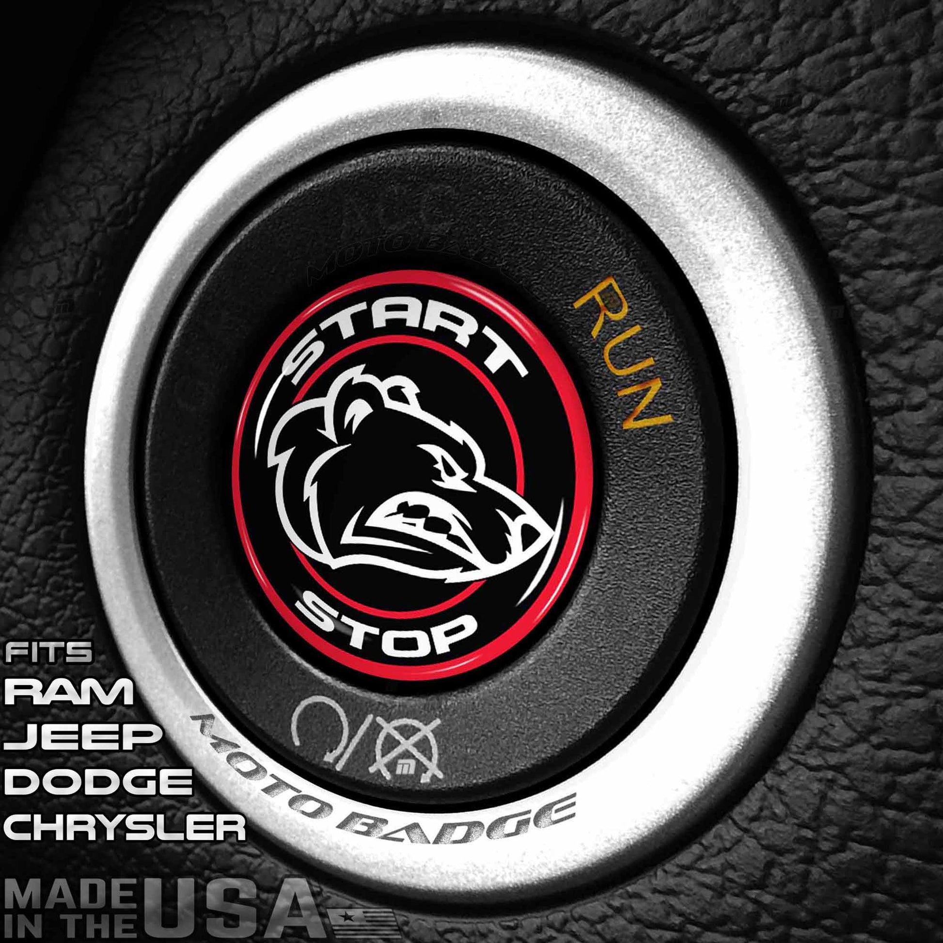 BEAR Start Button for Jeep Hellcat RAM Charger Dodge Challenger Igniti –  Moto Badge