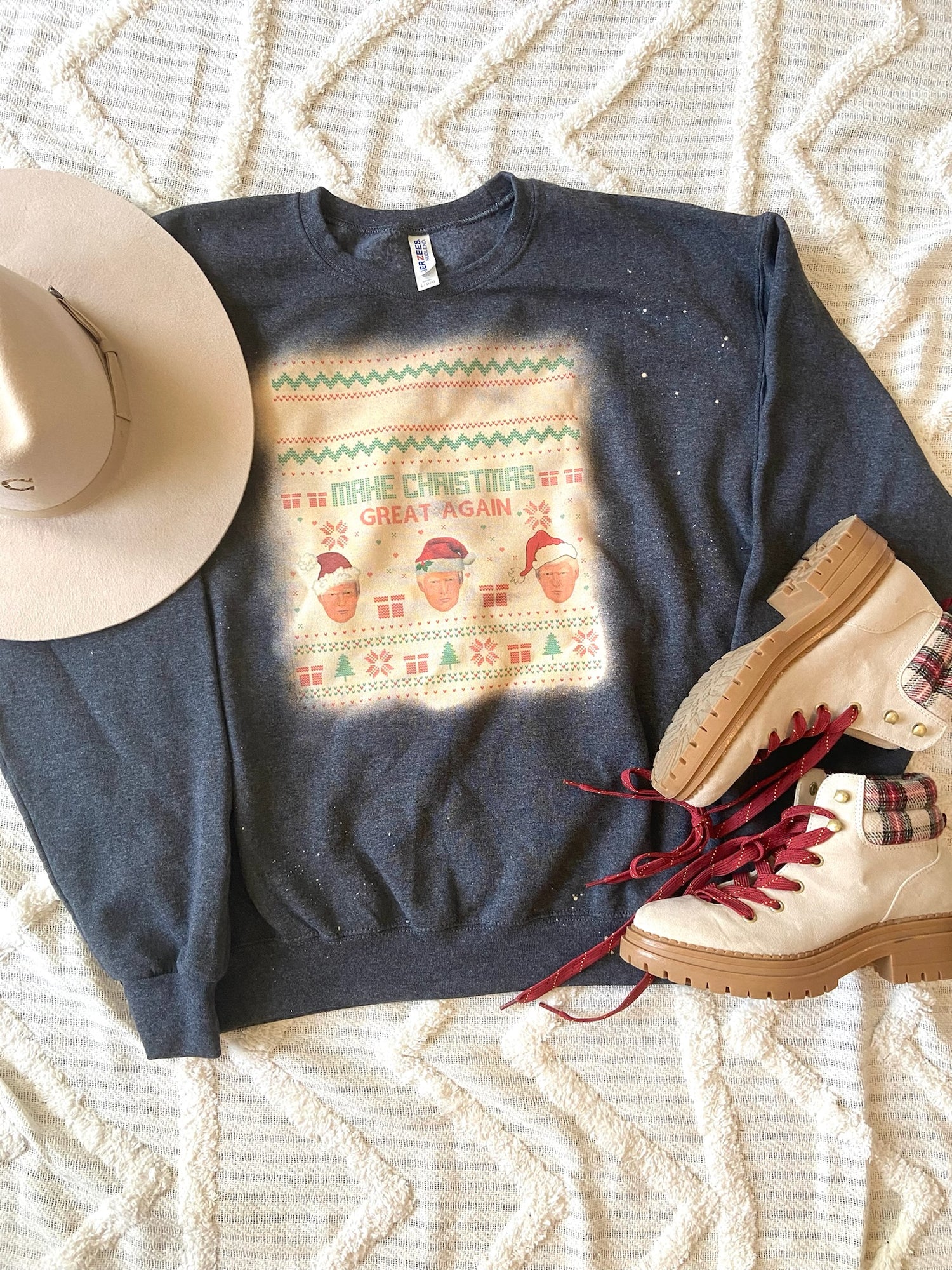 christmas bleached sweatshirt