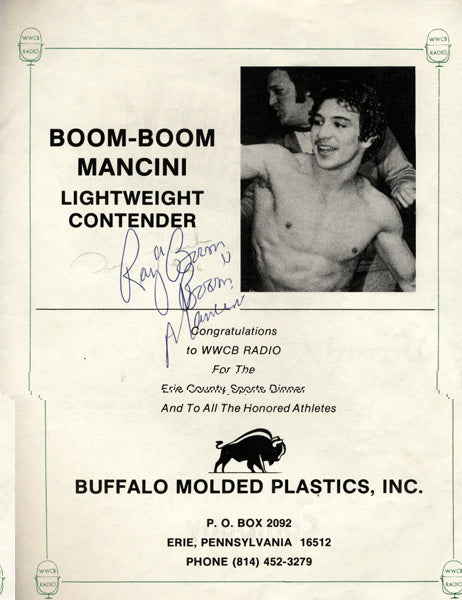 Ray Mancini Autographed Picture - Boom Boom 8x10