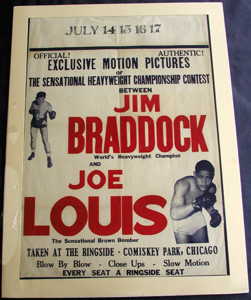 LOUIS, JOE-JIMMY BRADDOCK RARE FIGHT FILM POSTER (1937-ONE SHEET) – JO ...